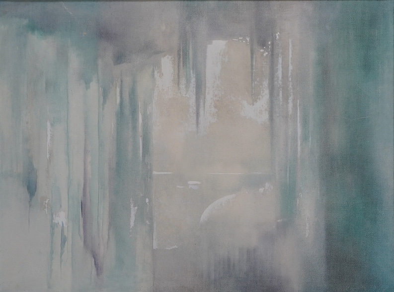 David Smith (British, 1930-1999), 'Ice cave, Antarctica', oil on canvas, 76 x 102cm